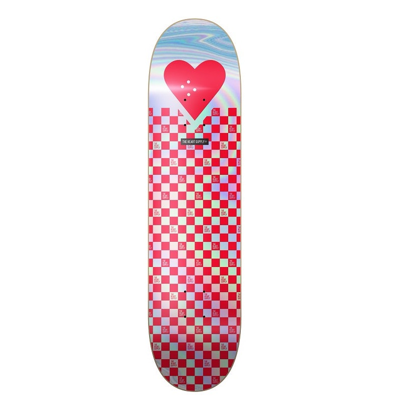 Heart Supply Red Checkerboards Foil Logo Deck – 8.25″