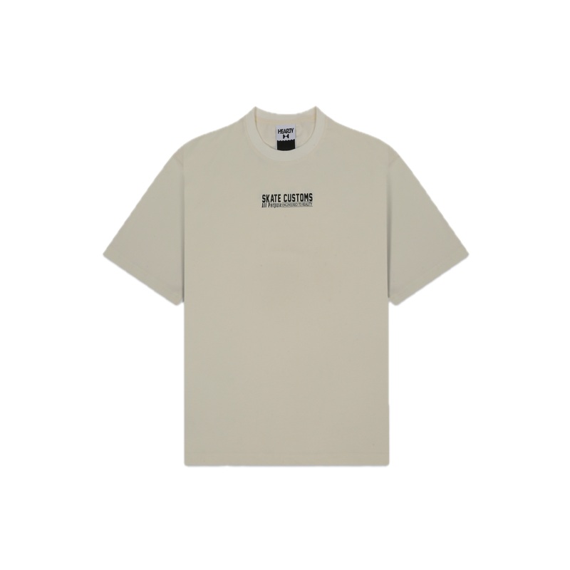 SKATE CUSTOMS T-SHIRT – CREAM XXS