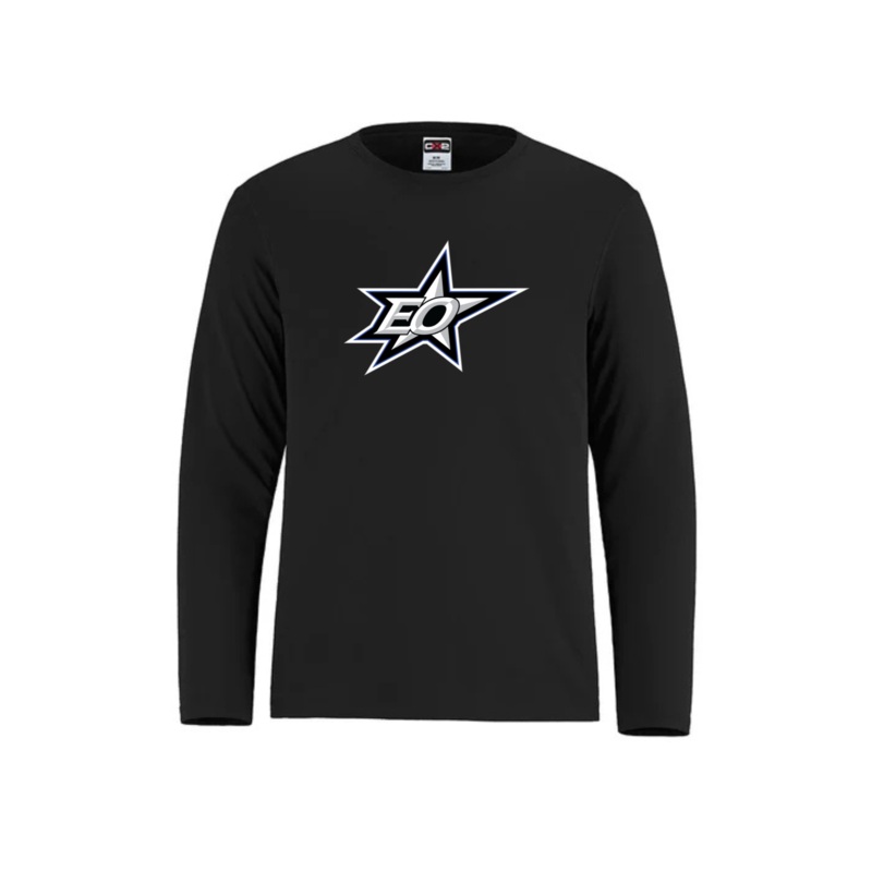 EO STARS SHORE LONG SLEEVE ADULT AND YOUTH TEE Black YXS