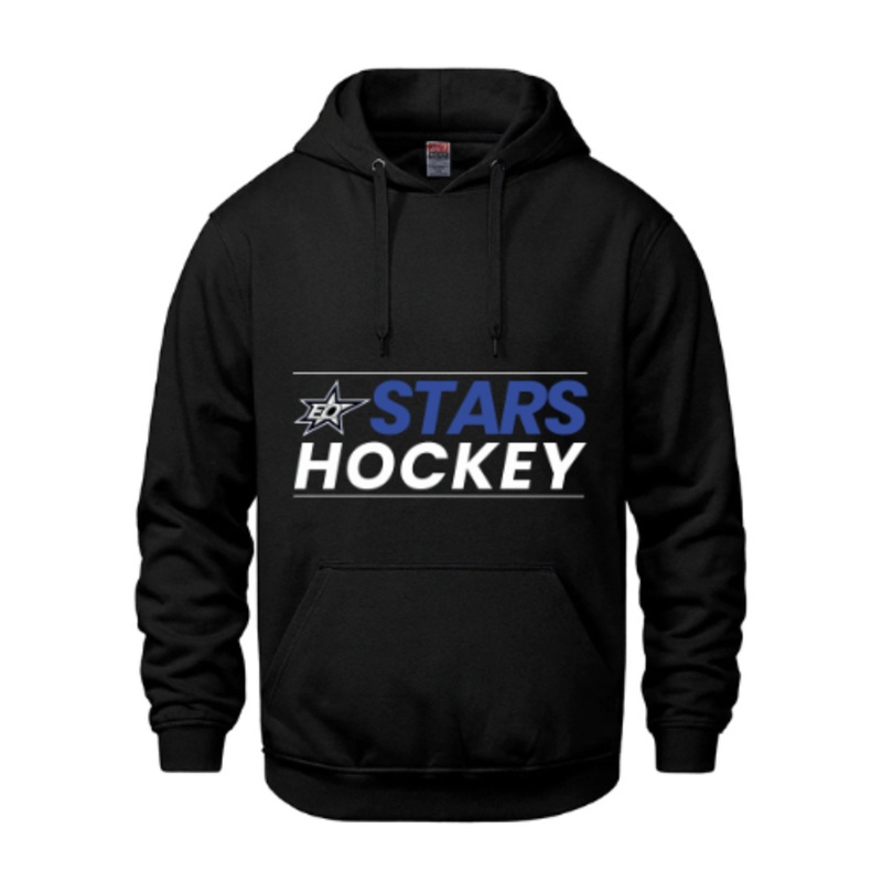 EO STARS VAULT HOODIE WITH HEAT PRESS APPLIQU ADULT AND YOUTH Black YXS