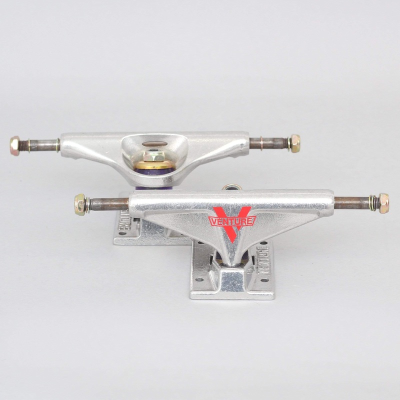 Venture 5.6 High Skateboard Trucks Polished Red Logo (Pair)