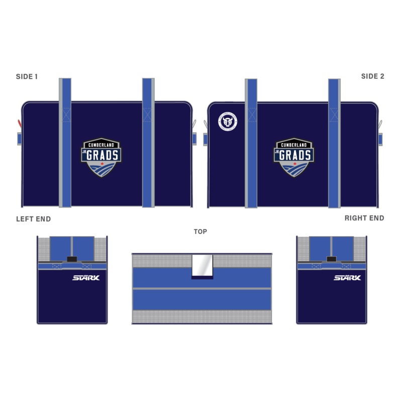 CUMBERLAND GRADS EQUIPMENT BAG-TEEN (31L X 18H X 15W) WITH EMBROIDERED GRADS LOGO Navy MEDIUM