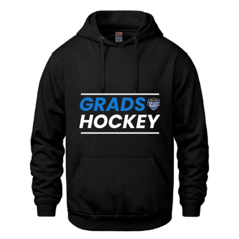 CUMBERLAND JR GRADS VAULT HOODIE WITH HEAT PRESS LOGO ADULT AND YOUTH Black YXS