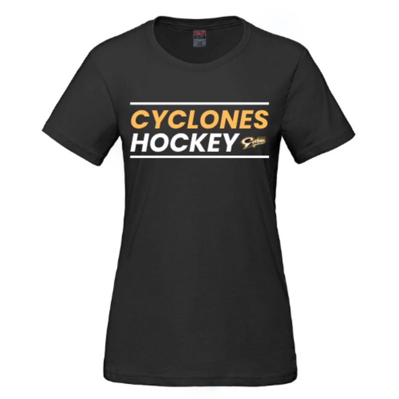 CYCLONES PARKOUR COTTON LADIES TSHIRT WITH HEAT PRESS Black WXS