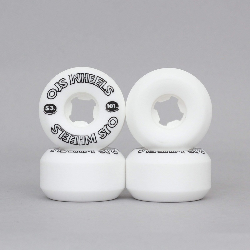OJ 53mm 101A From Concentrate Hardline Skateboard Wheels White / Black