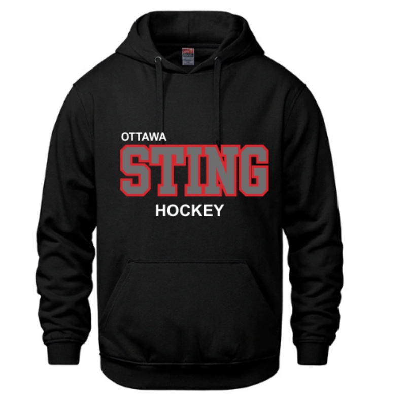 OTTAWA STING HOCKEY CHAMPION HOODIE WITH “MIDNIGHT SERIES” TWILL APPLIQUE Black YS