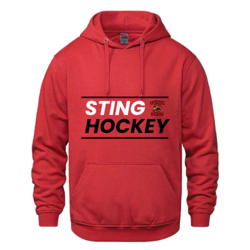OTTAWA STING VAULT HOODIE WITH HEAT PRESS APPLIQU Red YXS