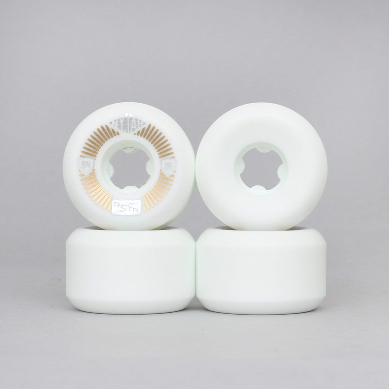 Ricta 54mm 101A Nyjah Huston Pro Wide Skateboard Wheels White / Gold
