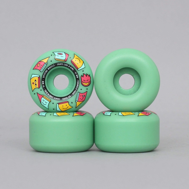 Spitfire 51mm 99DU Formula Four Skate Like A Girl Skateboard Wheels Ice Mint
