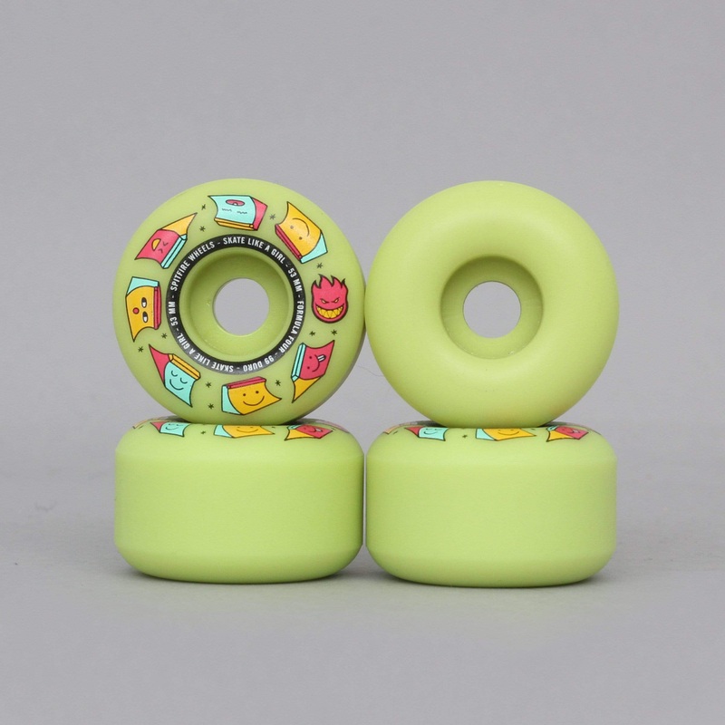 Spitfire 53mm 99DU Formula Four Skate Like A Girl Skateboard Wheels Glow