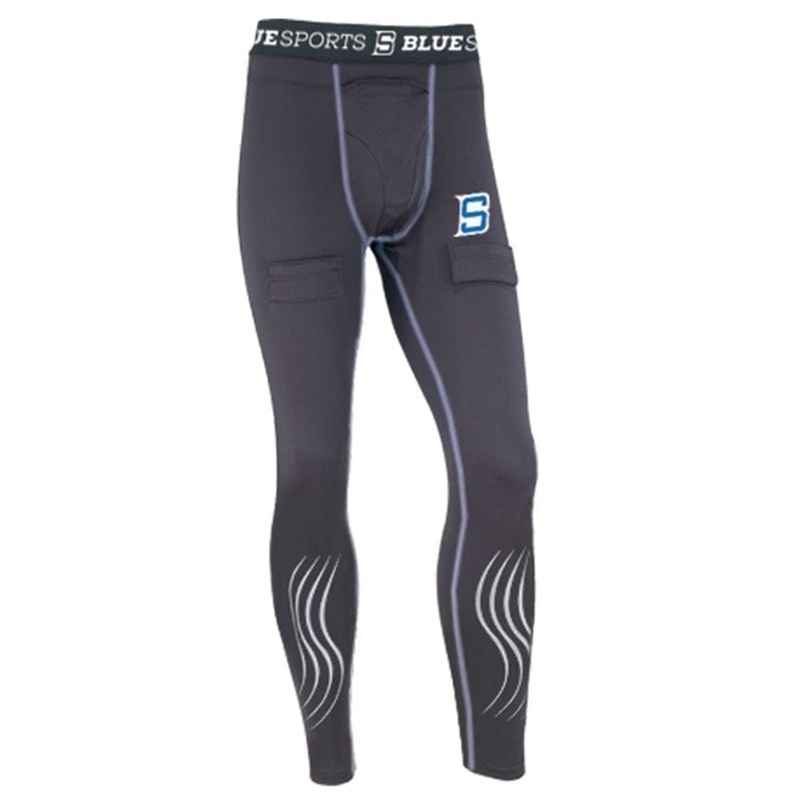 Blue Sports Compression Jock Pant Junior XS