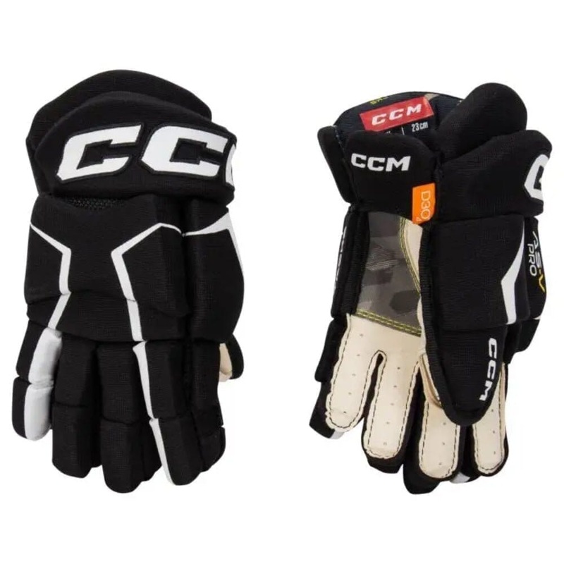 CCM Tacks AS-V Pro Hockey Gloves Youth 8″ Black/White