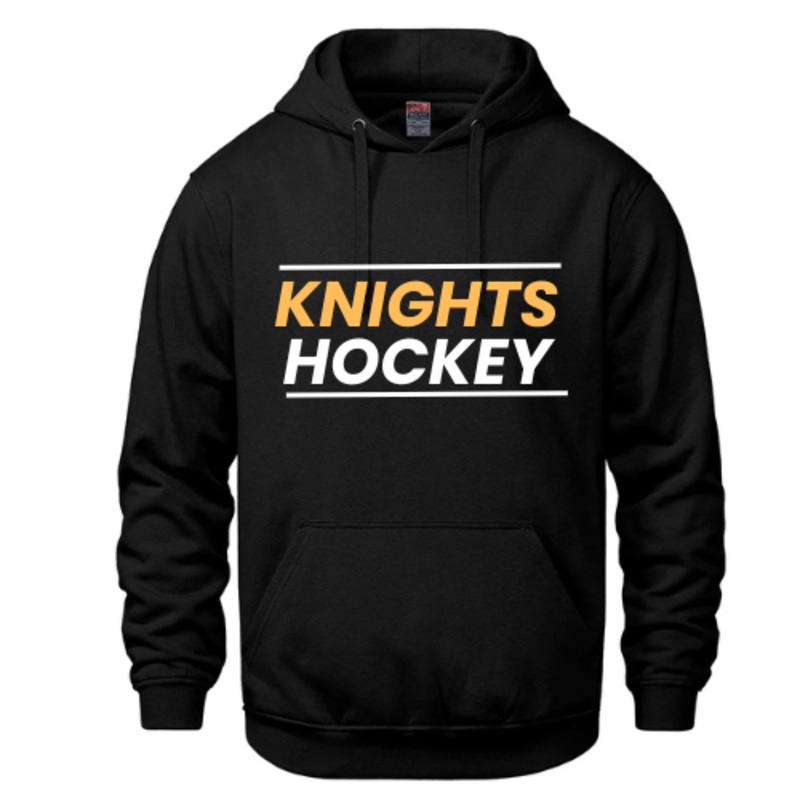 GOLDEN KNIGHTS VAULT HOODIE WITH HEAT PRESS Black YXS