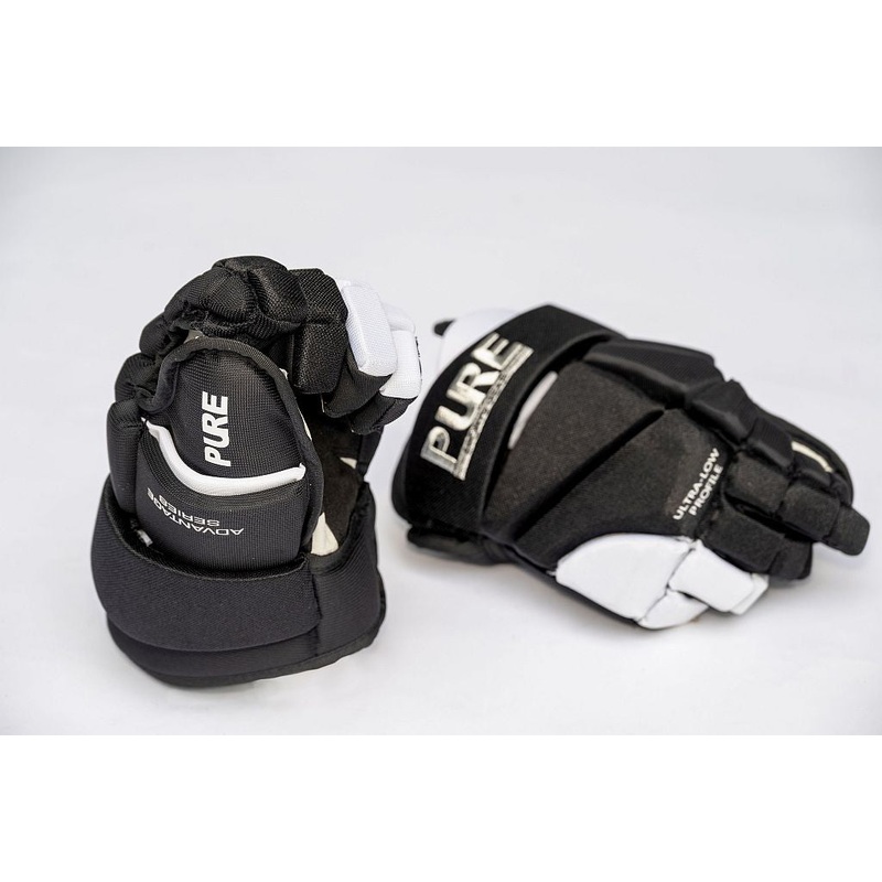 PURE RINGETTE GLOVES NYLON BLACK/WHITE JR AND INT Black 10″