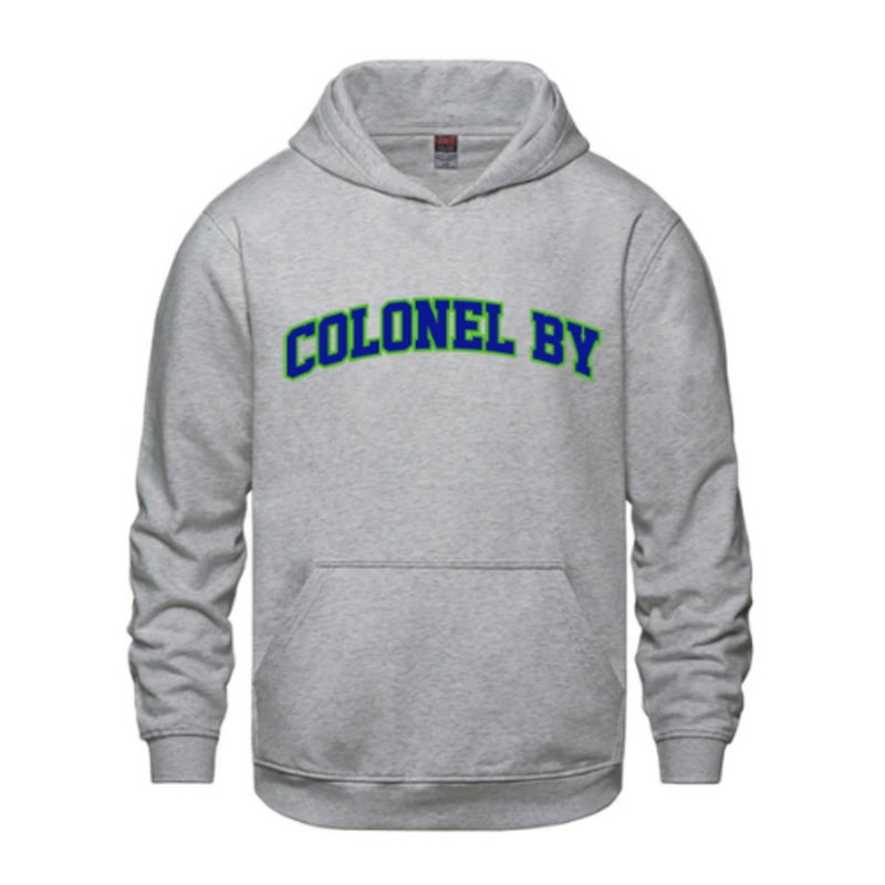 COLONEL BY VAULT COTTON HOODIE WITH FRONT TWILL APPLIQU Gray AXS