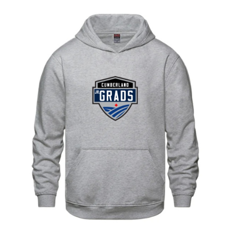 CUMBERLAND JR GRADS VAULT HOODIE WITH FULL FRONT APPLIQU Gray YXS