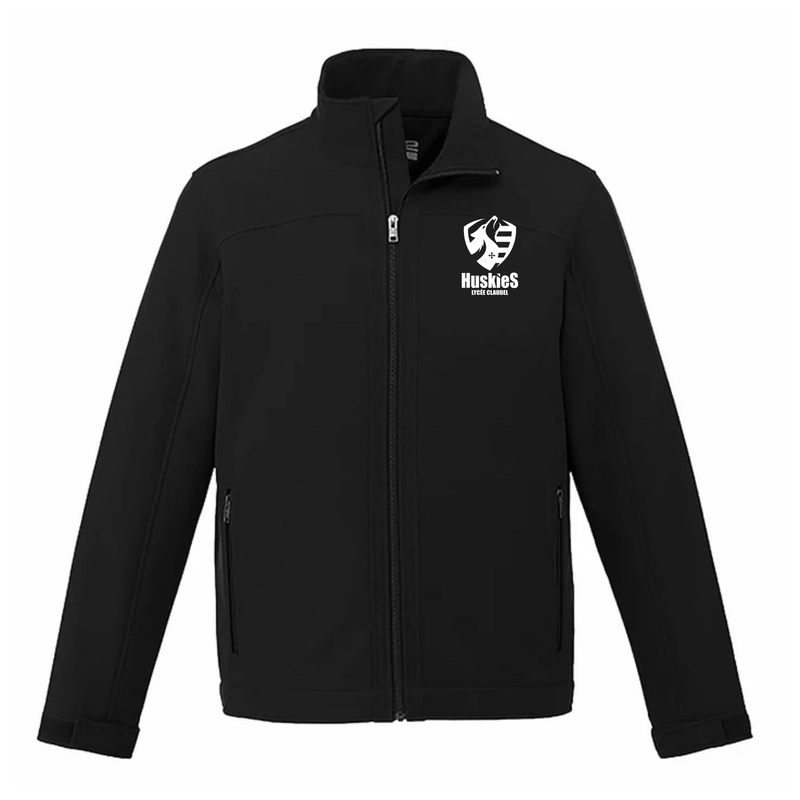LYCE CLAUDEL CX2 LIGHTWEIGHT SOFTSHELL YOUTH AND MENS JACKET WITH LEFT CHEST EMBROIDERED LOGO YXS Black