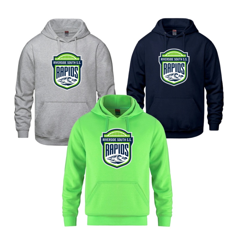 RIVERSIDE SOUTH VAULT HOODIE WITH FULL FRONT HEAT PRESS LOGO Grey AXS