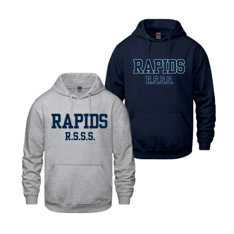 RIVERSIDE SOUTH VAULT HOODIE WITH TWILL APPLIQUE “RAPIDS R.S.S.S.” Gray AXS