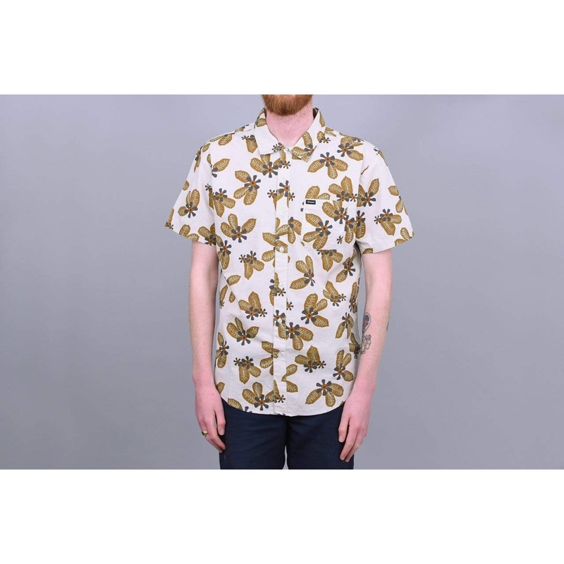 Brixton Charter Woven SS Shirt Bone / Bronze Small