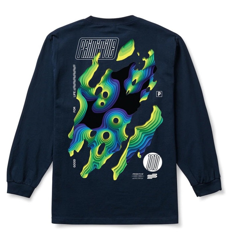 Primitive Abyss Long Sleeve T – Navy S