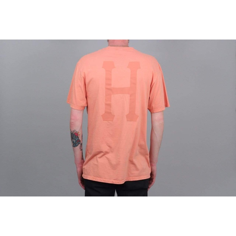 HUF Over-Dye Classic H T-Shirt Coral Haze Small