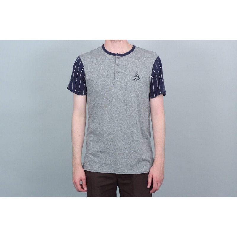 HUF Triangle Baseball T-Shirt Grey / Navy X-Large