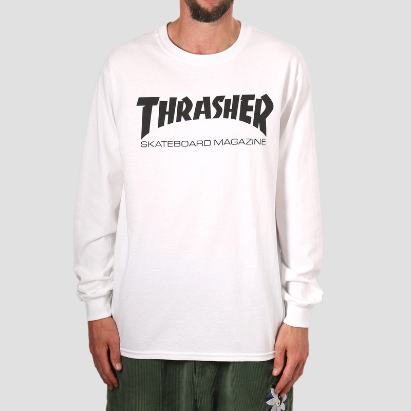 Thrasher Mag Logo Longsleeve T-Shirt White Small