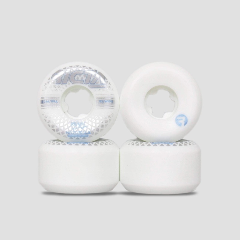Ricta 53mm 99A Knibbs Reflective Naturals Wide Skateboard Wheels White