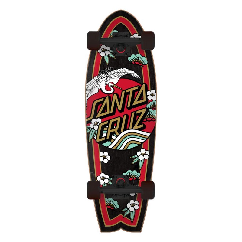 Santa Cruzer Crane Dot Shark Cruiser Skateboard – 8.8″