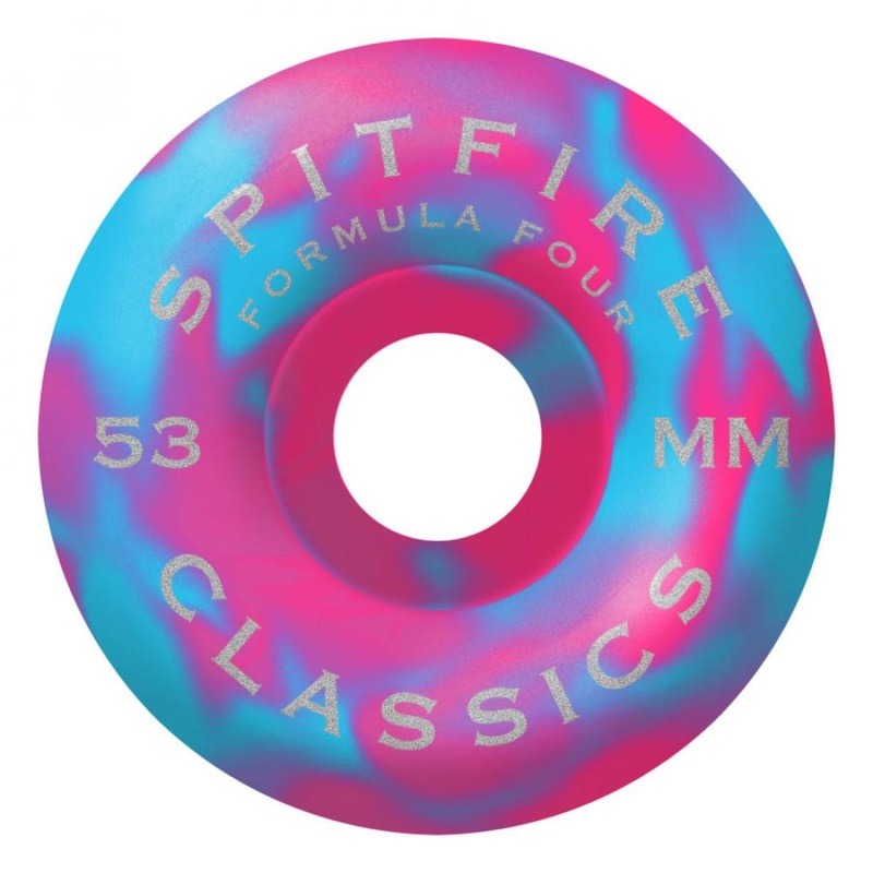 Spitfire Formula Four Swirled Classics Blue/Pink Wheels – 53mm 99du