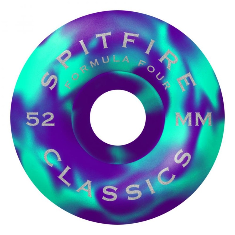 Spitfire Formula Four Swirled Classics Teal/Purple Wheels – 52mm 99du