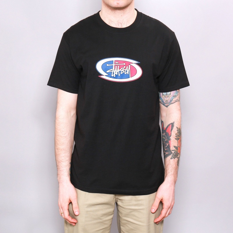 Stussy Split Oval T-Shirt Black Small