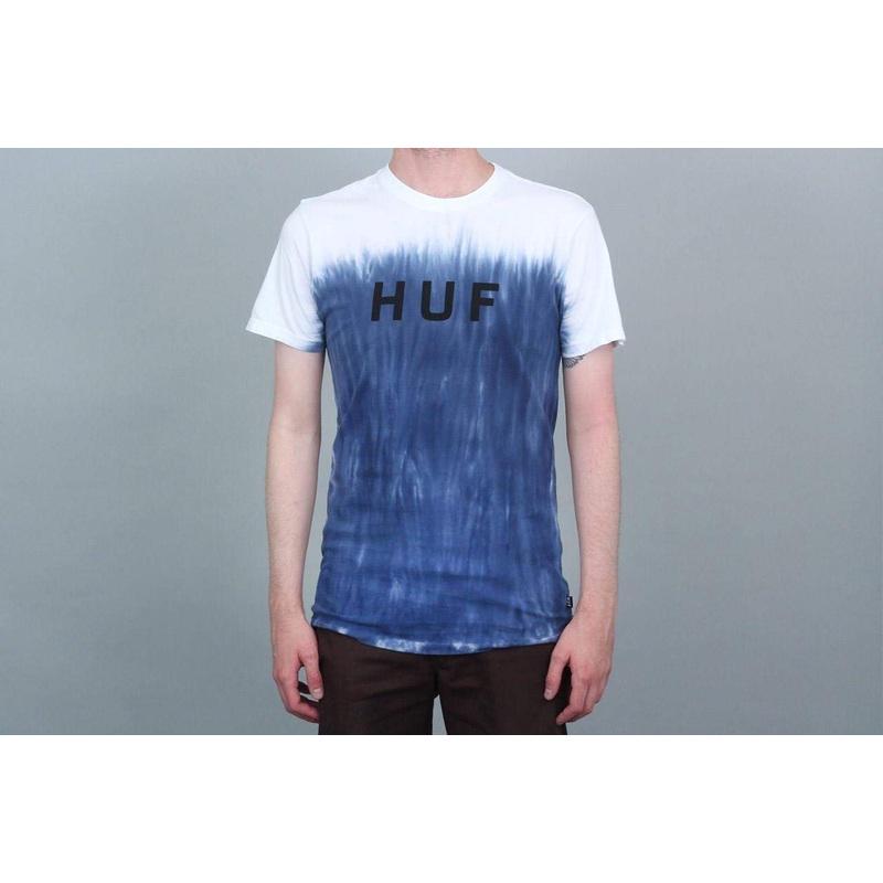 HUF Original Logo Faded Dip Dye T-Shirt Navy X-Large