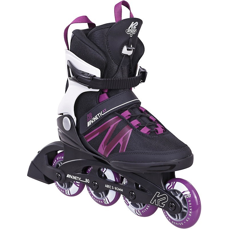K2 Kinetic 80 Pro XT Womens Skates – Black/Purple UK 4