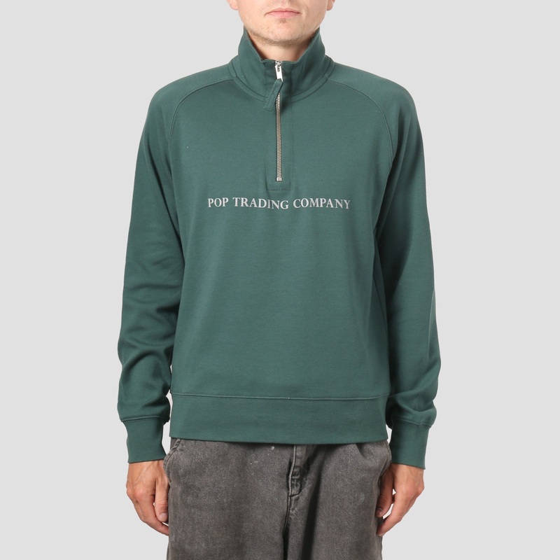 Pop Trading Sportswear Company Lightweight Half Zip Sports Green Small