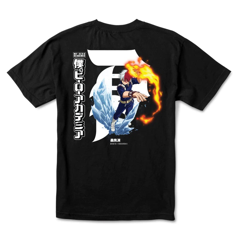 Primitive X My Hero Academia Dirty P Shoto Todoroki T Shirt – Black S