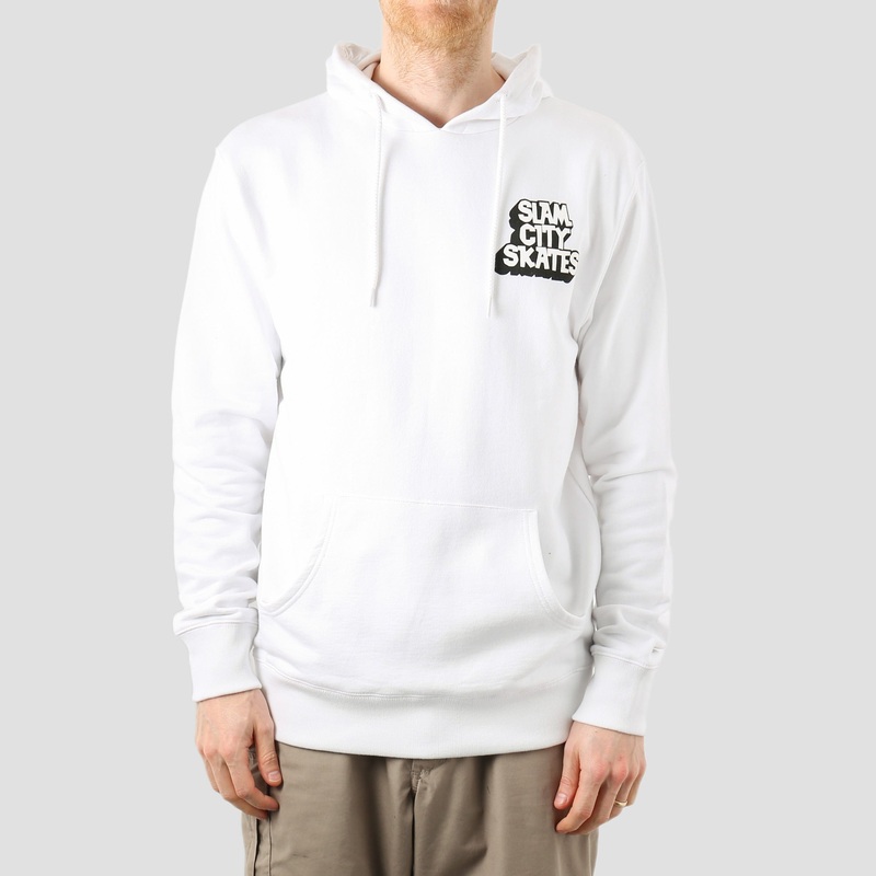 Slam City Skates Classic Chest Logo Hood White Small