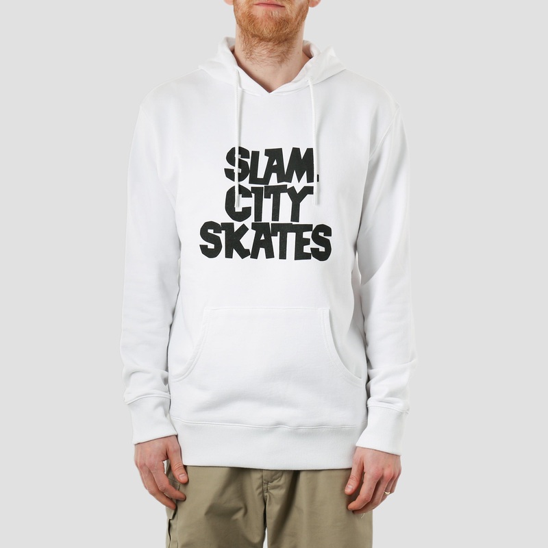 Slam City Skates Classic Logo Hood White Small
