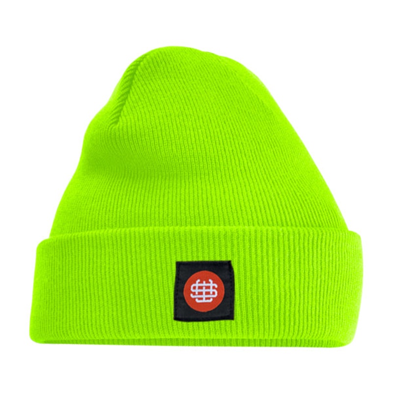 Slick’s Monogram Beanie – Fluorescent Green