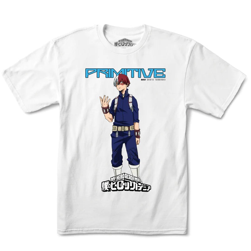 Primitive X My Hero Academia Shoto Todoroki T Shirt – White S