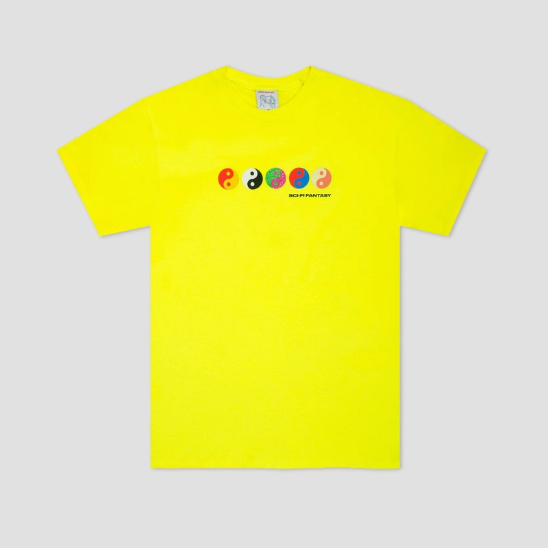 Sci-Fi Fantasy Yin Yang T-Shirt Safety Green Small