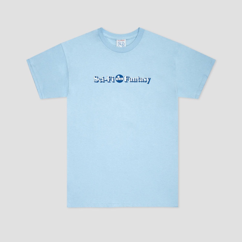 Sci-Fi Fantasy Desk Logo T-Shirt Powder Blue Small