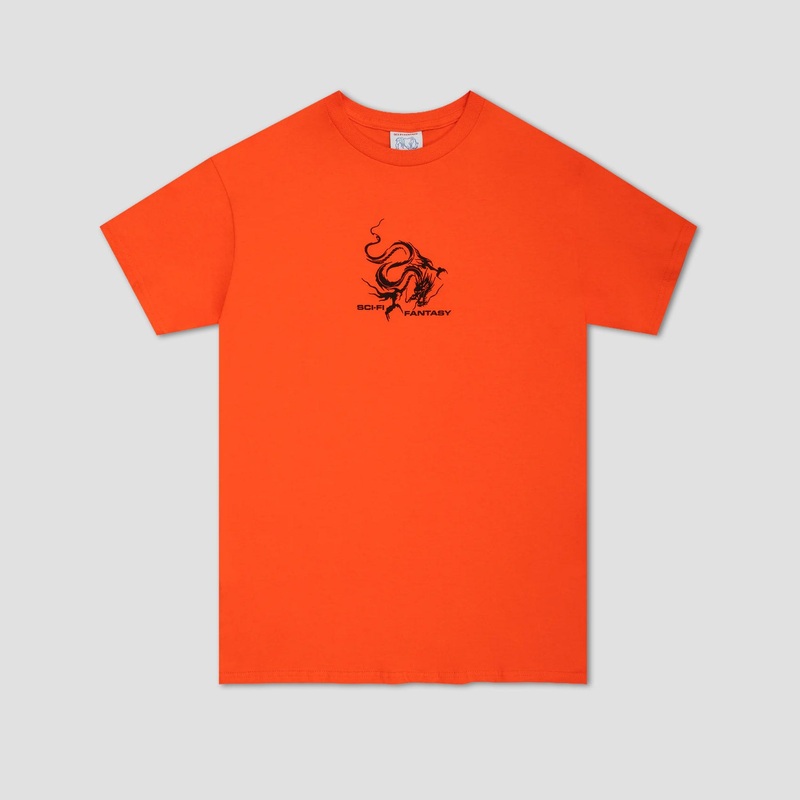 Sci-Fi Fantasy Dragon T-Shirt Orange Small