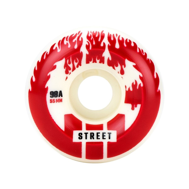 CIB Street Red/White Wheels 55mm 98a – 4 Pack