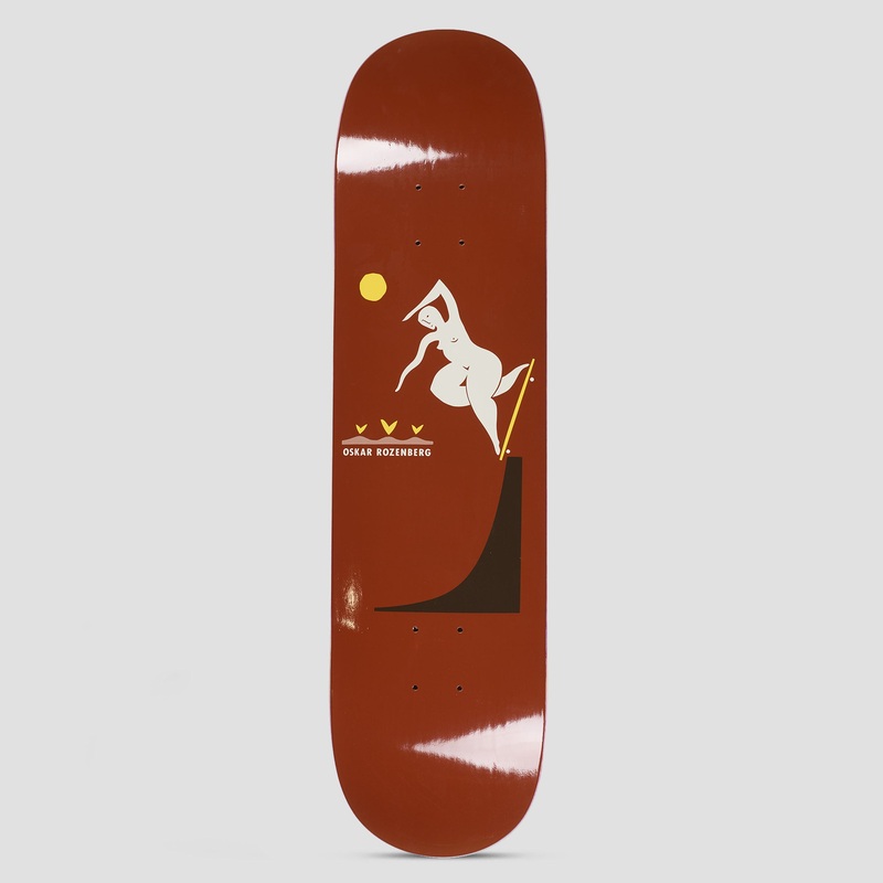 Polar 8.25 Short Oskar Rozenberg BS Noseblunt Skateboard Deck Burnt Red