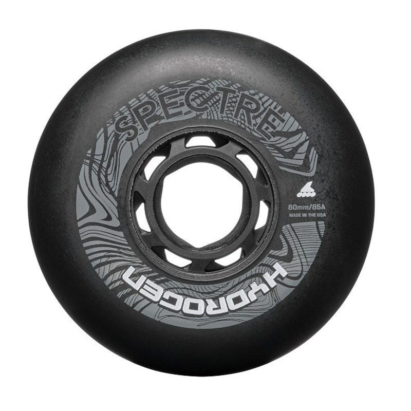 Rollerblade Hydrogen Spectre Inline Skate Wheels Black 80mm 85a – Set of 4