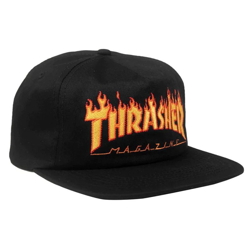 Thrasher Flame Emblem Snapback – Black