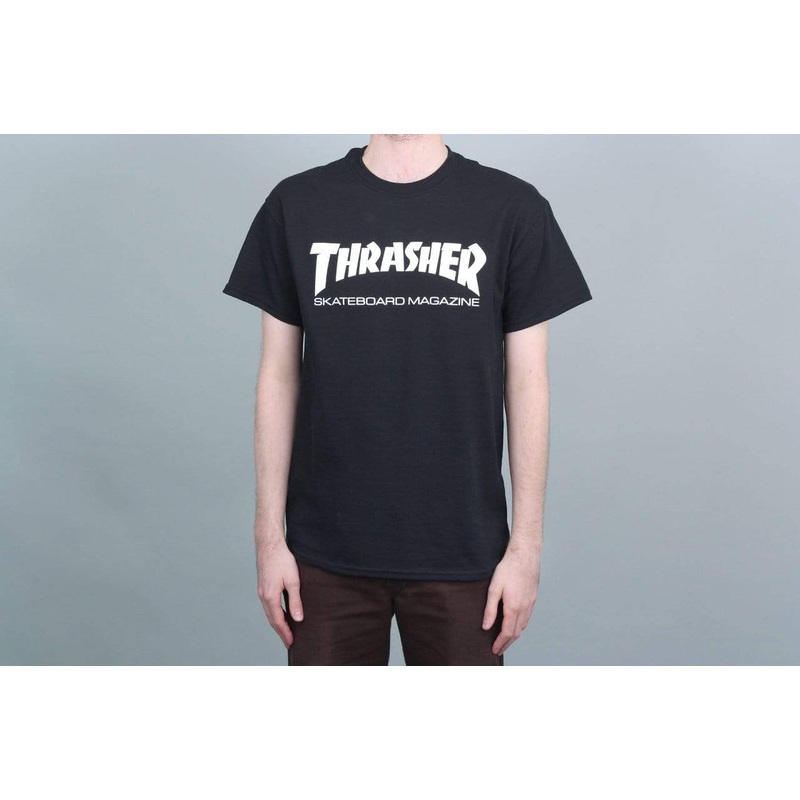 Thrasher Mag Logo T-Shirt Black / White Small