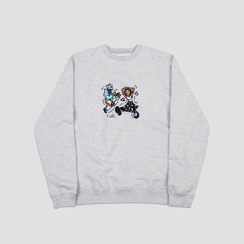 Skateboard Cafe “Dancing” Crew Heather Grey Small